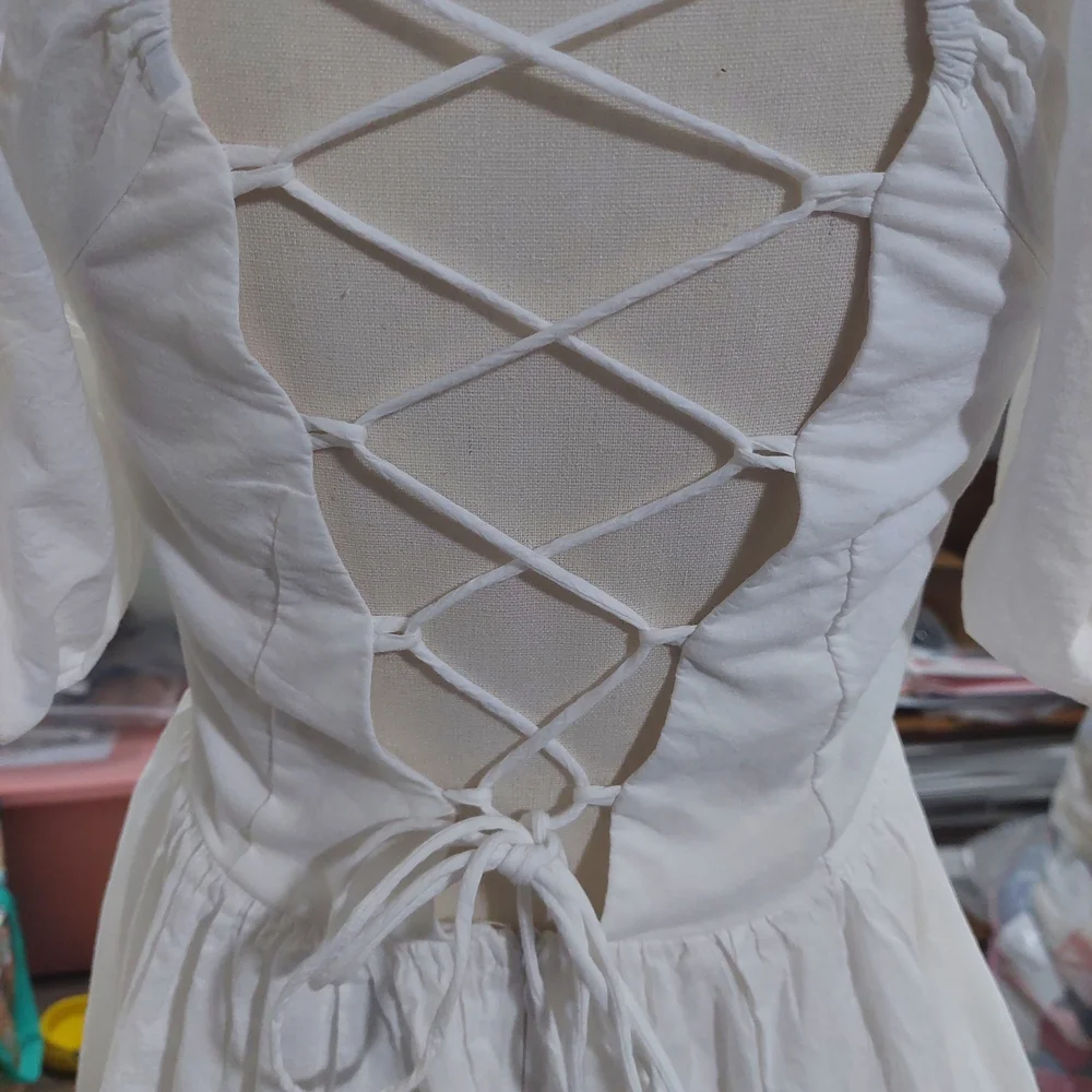 Princess Polly‎ Krysten White Puff Sleeve Mini Dress Sz 12 - Picture 7 of 12